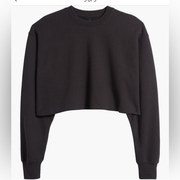 SKIMS Cotton Fleece Cropped CrewneckOnyxSize M